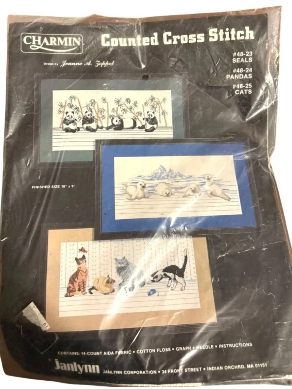 Vintage Cross Stitch Kit Janlynn Charmin Counted SEALS Iceberg Pattern 9